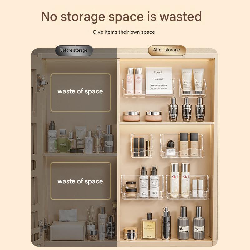 Cosmetic storage solution in a bathroom