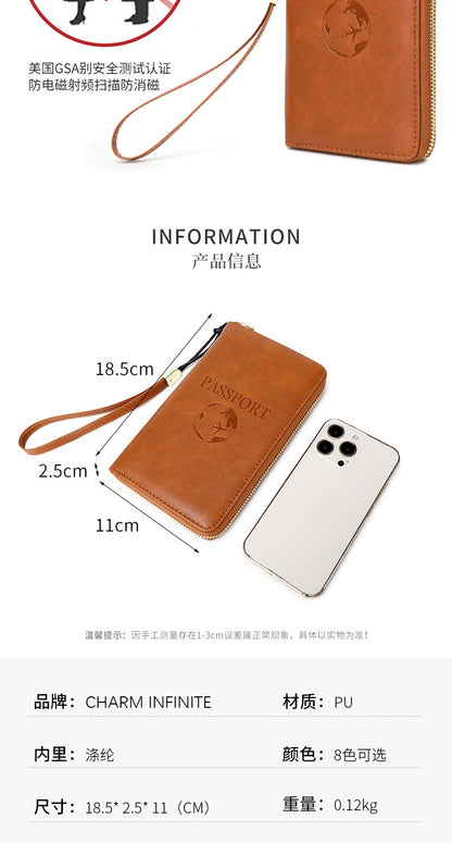 RFID passport holder multiple compartments