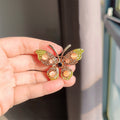 XZ0567-3 Rhinestone Butterfly Brooch - Yellow