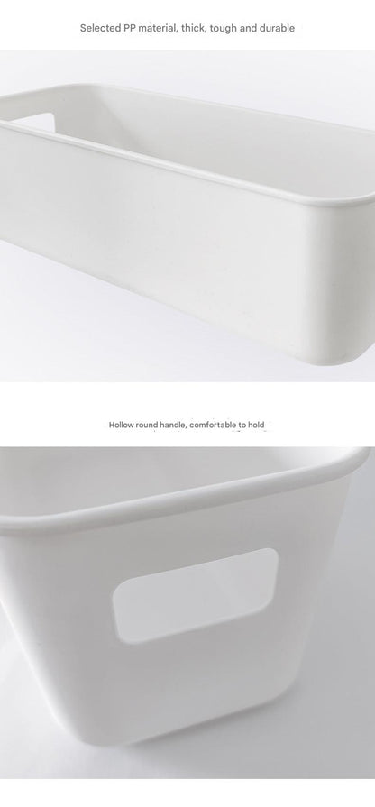 White plastic organizer for desk