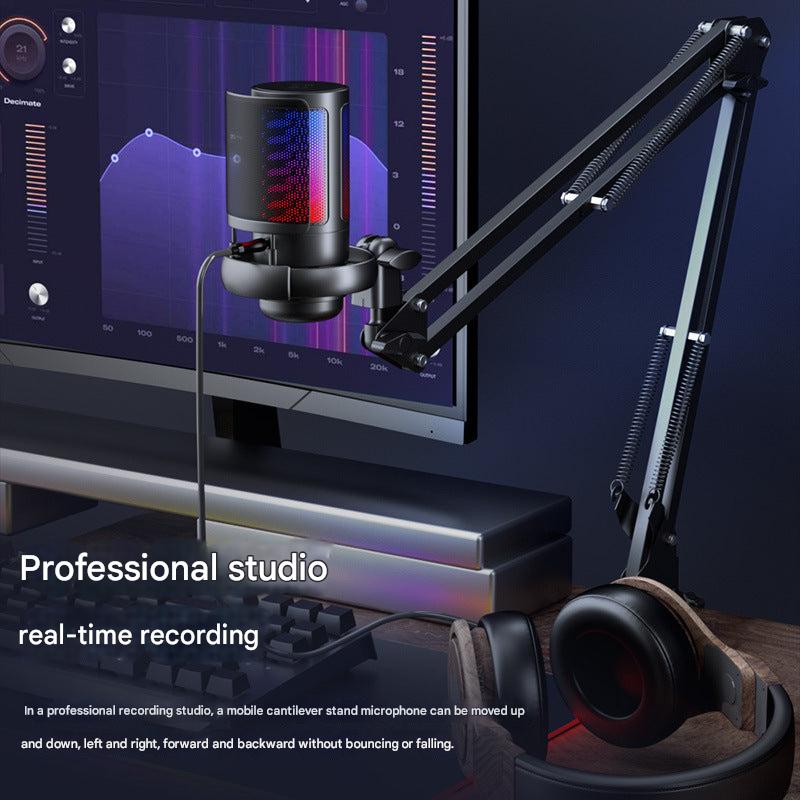 Elegant design of USB microphone in black