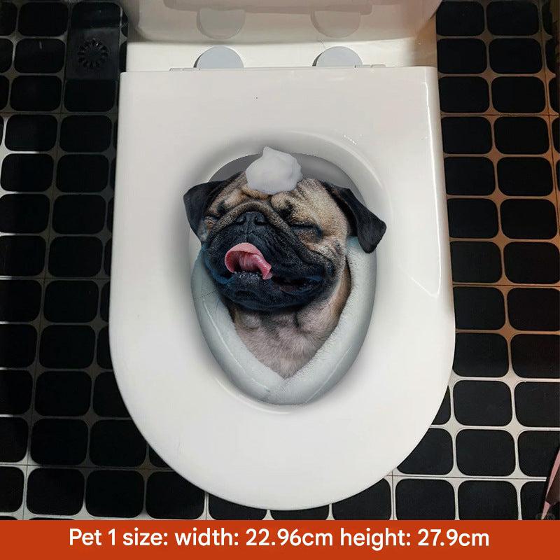3D cat toilet sticker design 4