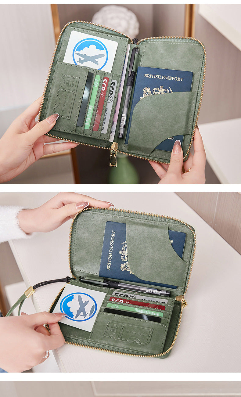 RFID passport holder multiple compartments