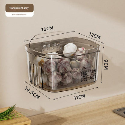 Hanging storage rack filled with spices