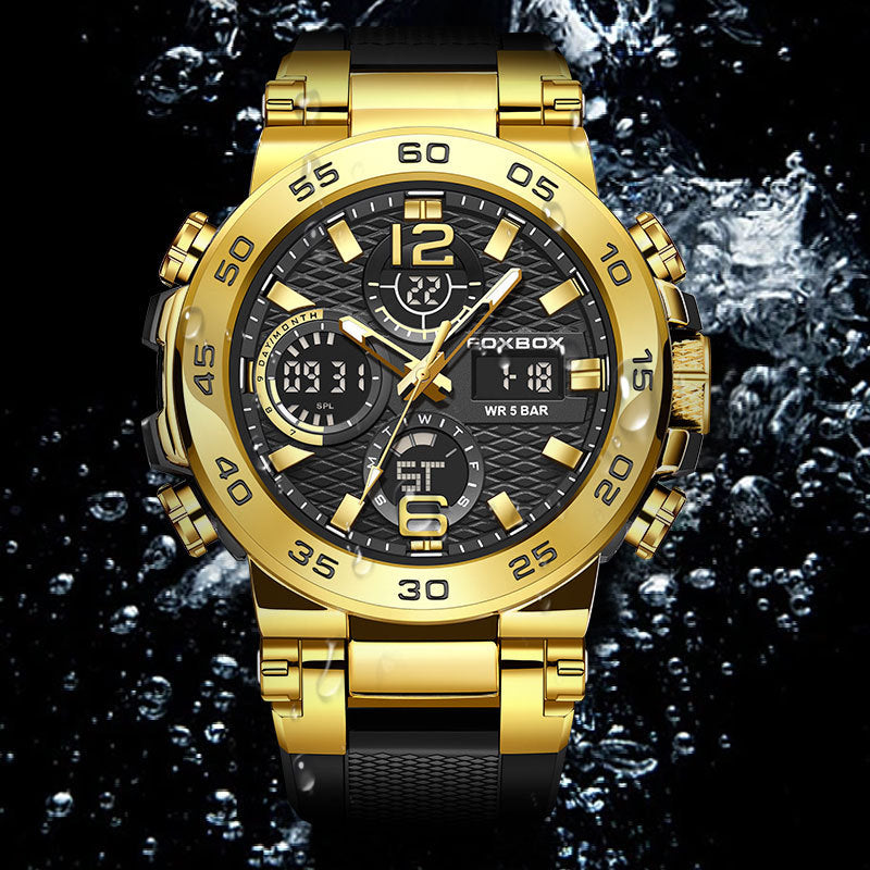 Comfortable silicone men's quartz watch