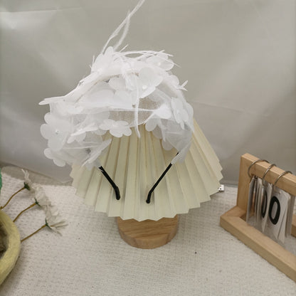 Elegant floral half hat for women