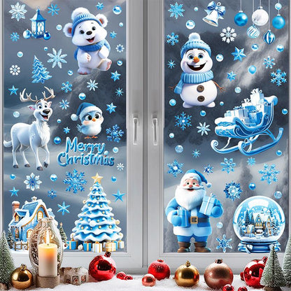 Holiday cheer snowman window cling