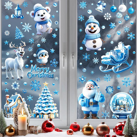 Holiday cheer snowman window cling