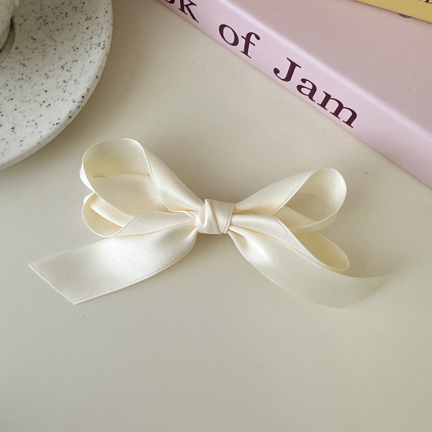 Cute white bow hair clip for kids