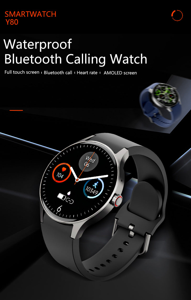 Smart fitness watch with black strap