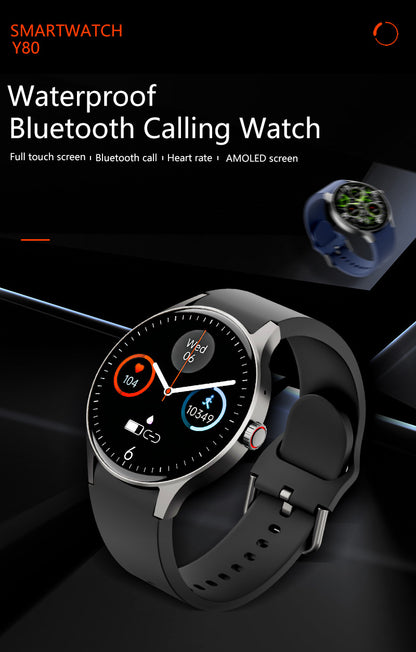 Smart fitness watch with black strap