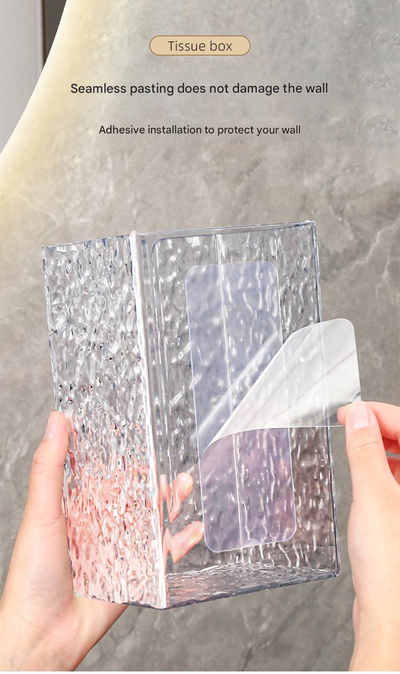 Durable plastic tissue box for kitchen