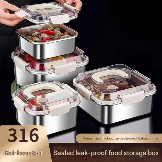 Durable stainless steel lunch box with lid