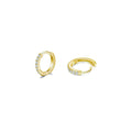 Gold White Zircon Hoop 10mm Pair