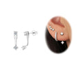Silver Top and Bottom Zircon Pair