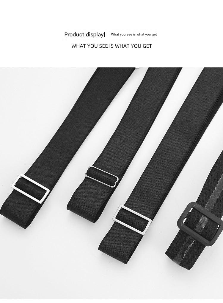 Close up of anti-slip shirt stay application