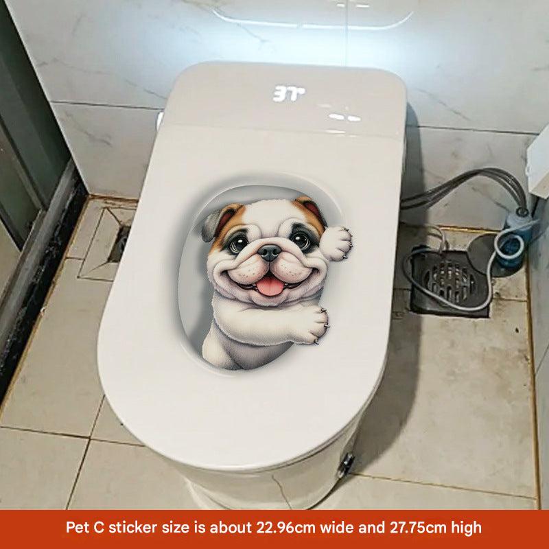 3D cat toilet sticker design 10