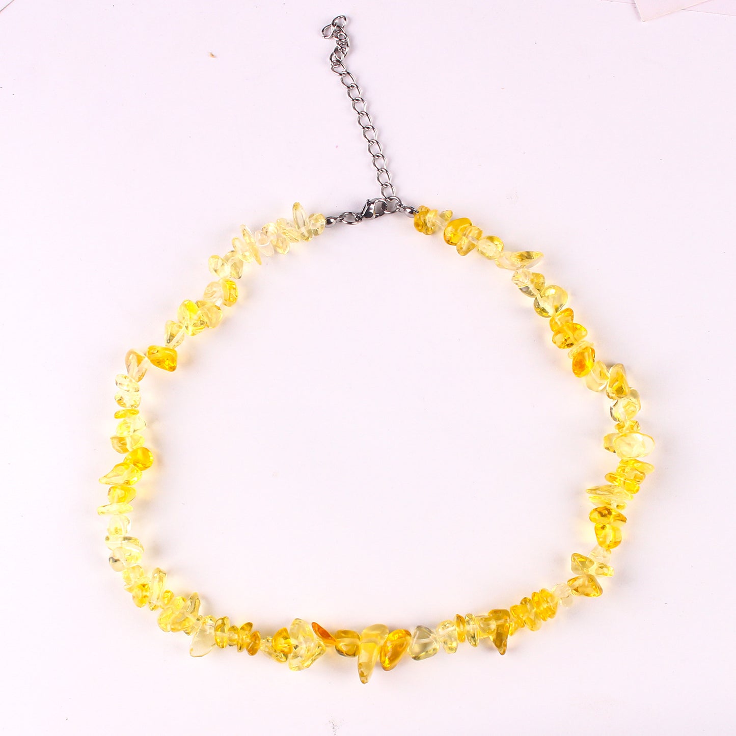 Natural stone necklace on model image 7