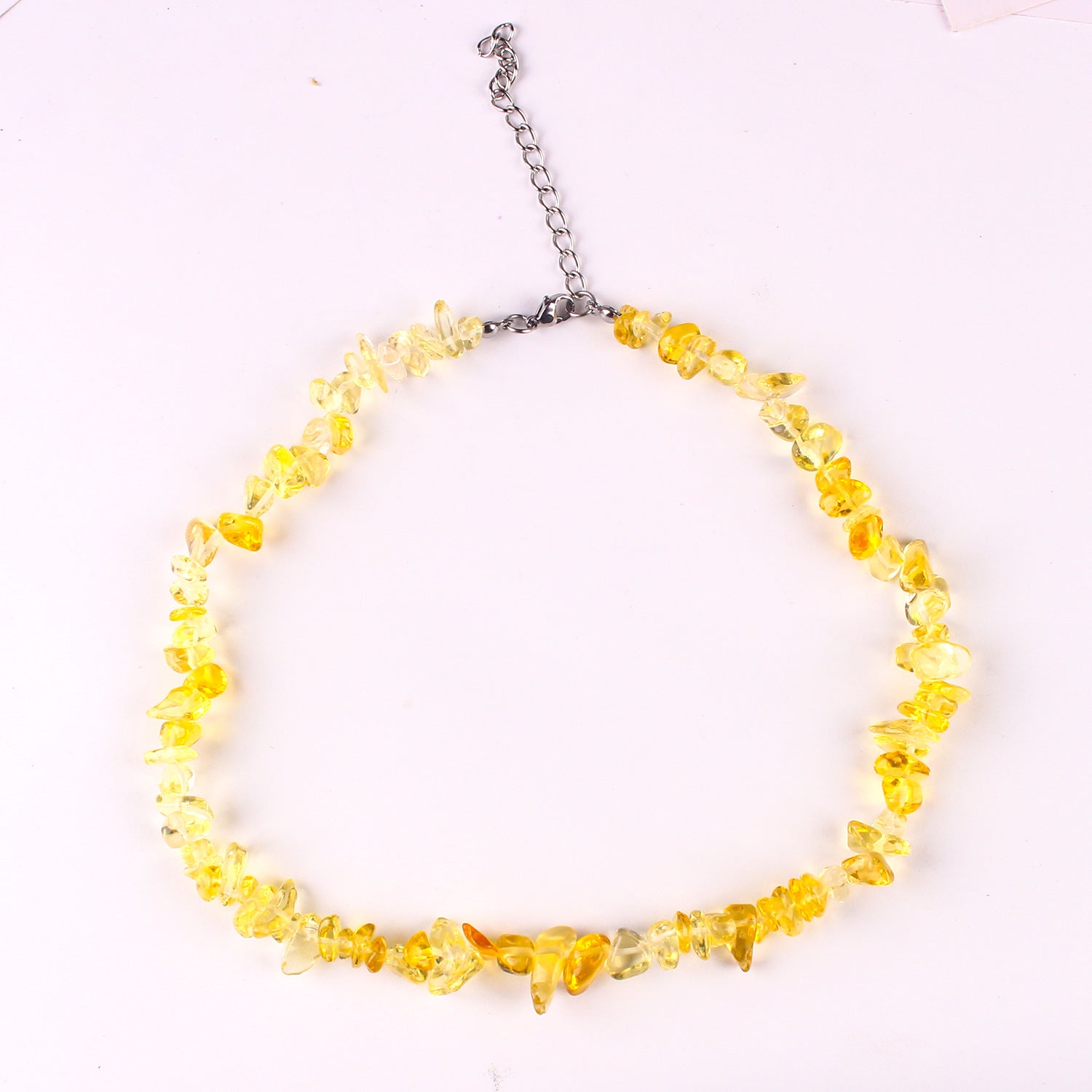 Natural stone necklace on model image 7