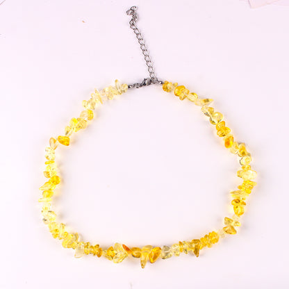Natural stone necklace on model image 7