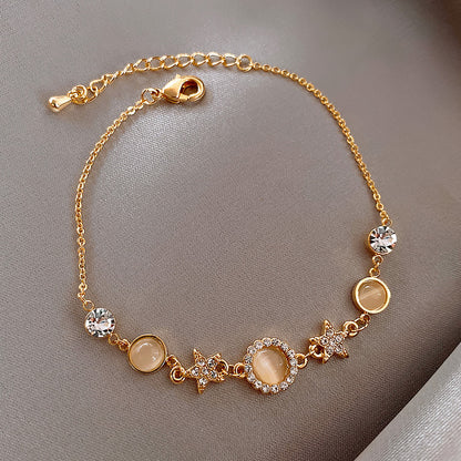 star-shaped cat eye stone bracelet image 2
