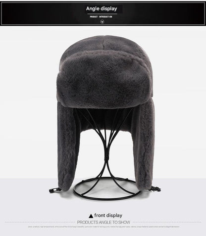 Winter earflap hat in black
