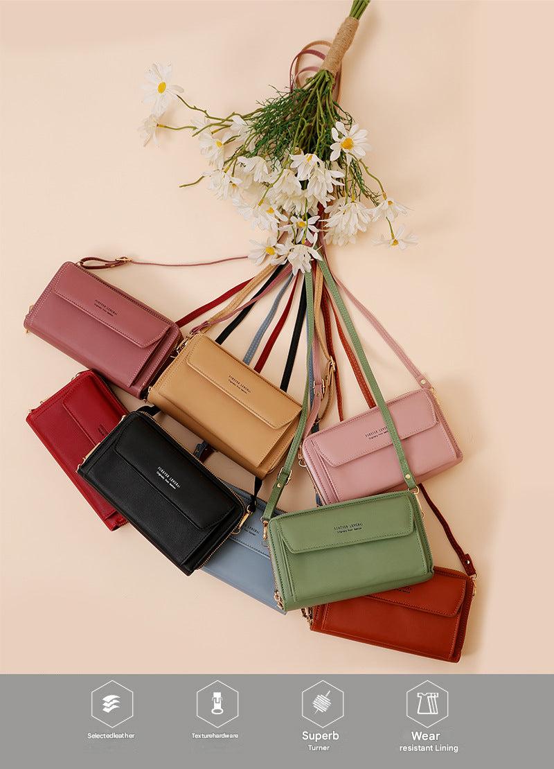 Image of a red PU shoulder bag for women