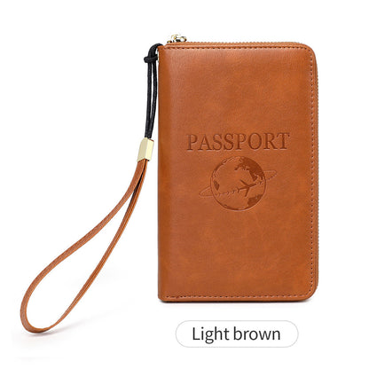 RFID passport holder brown