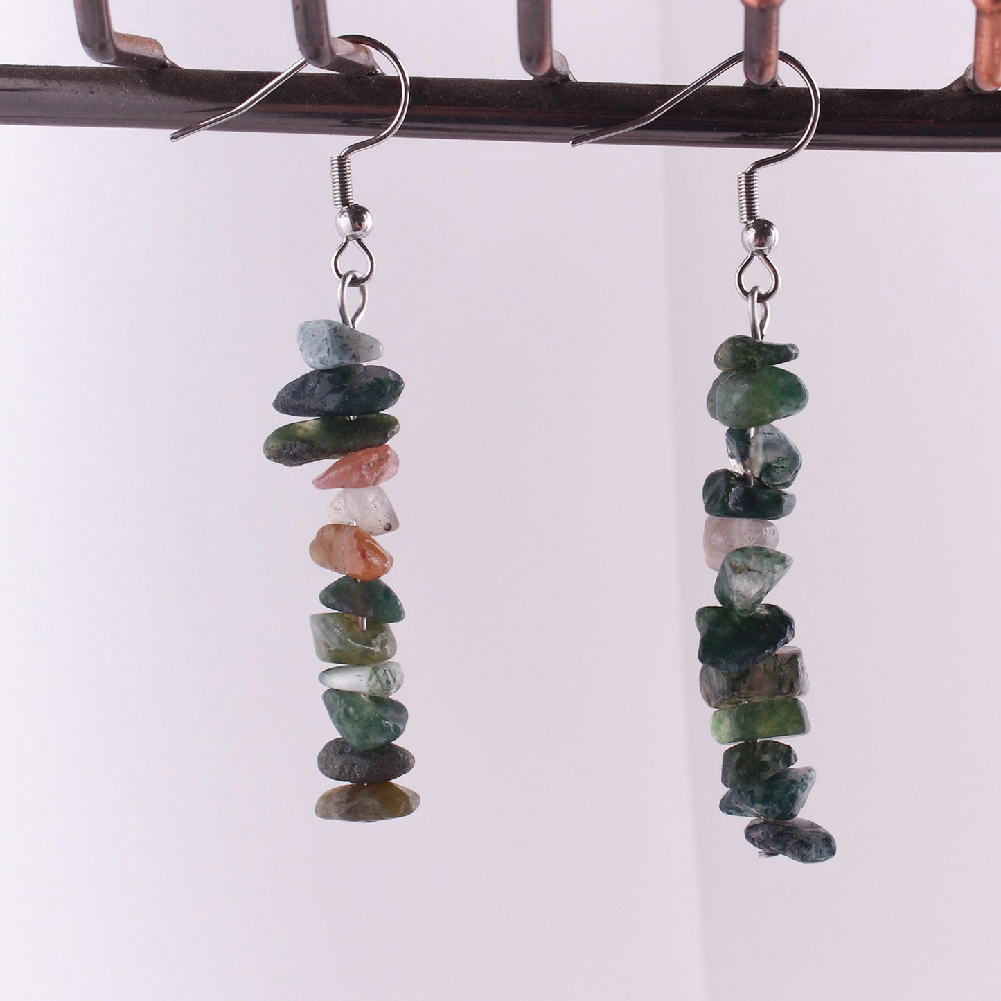 Handmade Natural Stone Crystal Drop Earrings Image 6