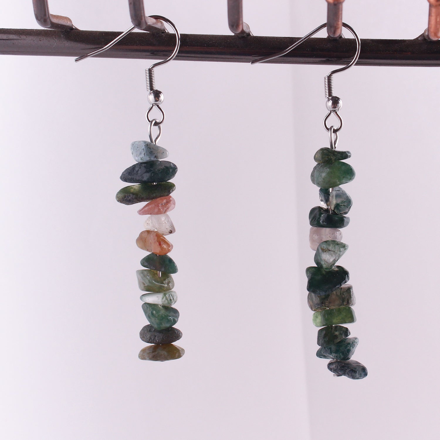 Handmade Natural Stone Crystal Drop Earrings Image 6