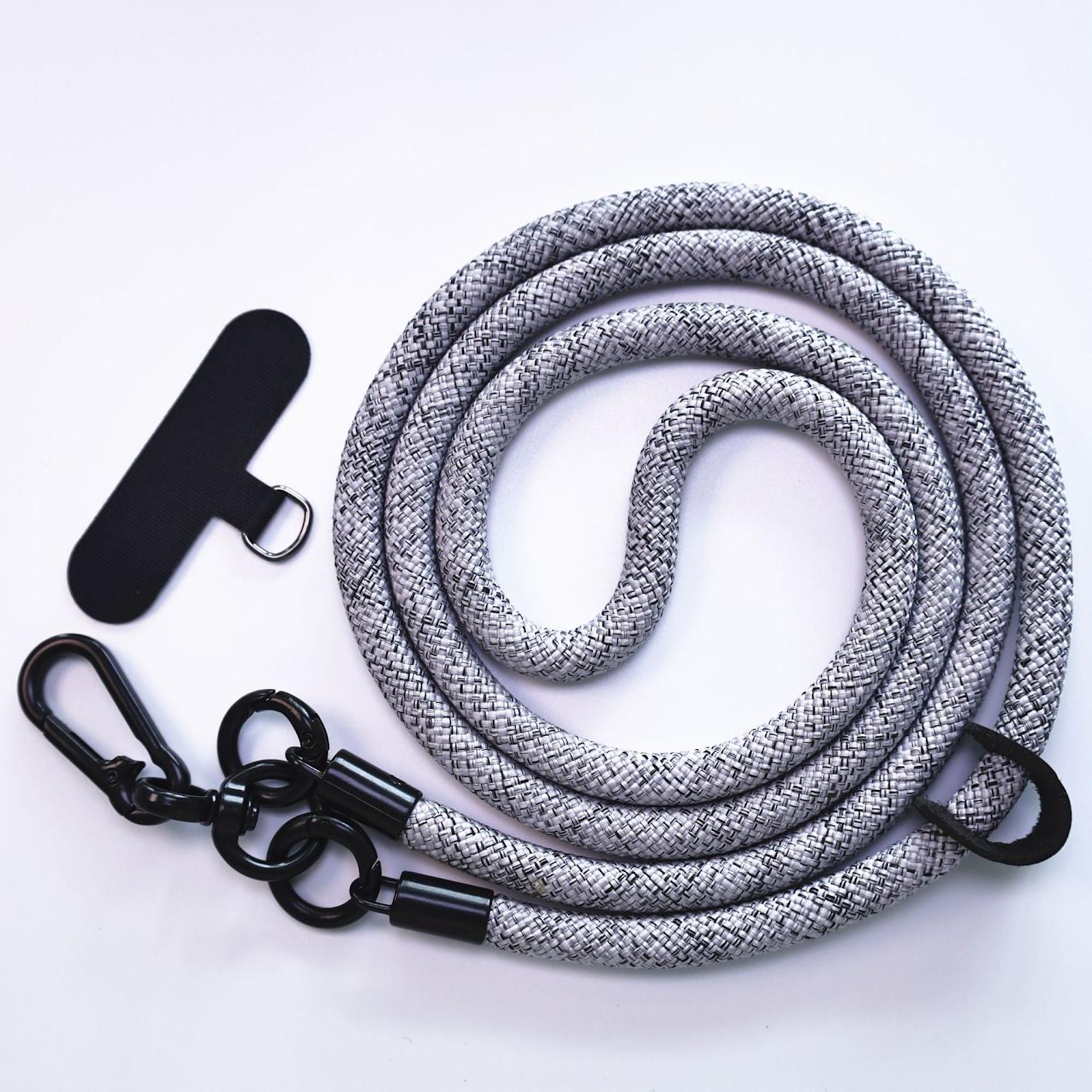 Adjustable woven phone strap in blue