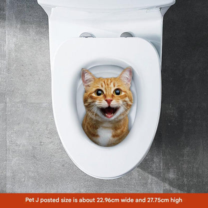 3D cat toilet sticker design 3