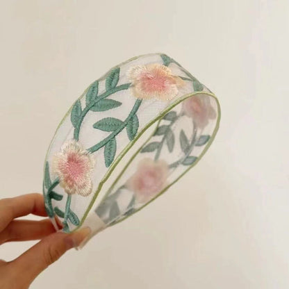 pink flower headband for young women