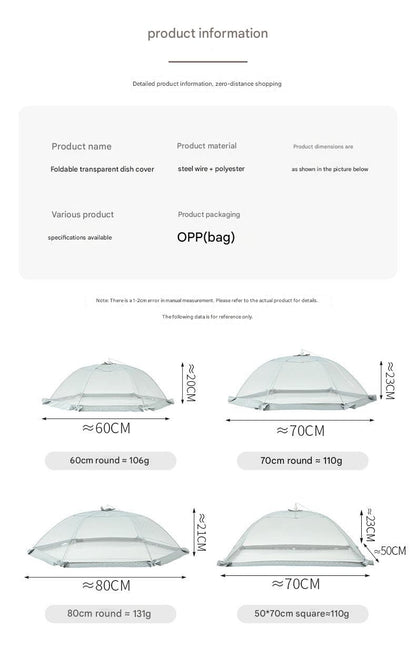 Square food cover ideal for summer gatherings