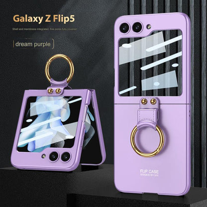 Ultra Slim Samsung Galaxy Z Flip 5 Full-Cover Case with Ring Stand - Stylish and Shockproof