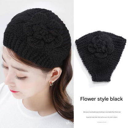 Cozy knitted floral headband - multiple colors
