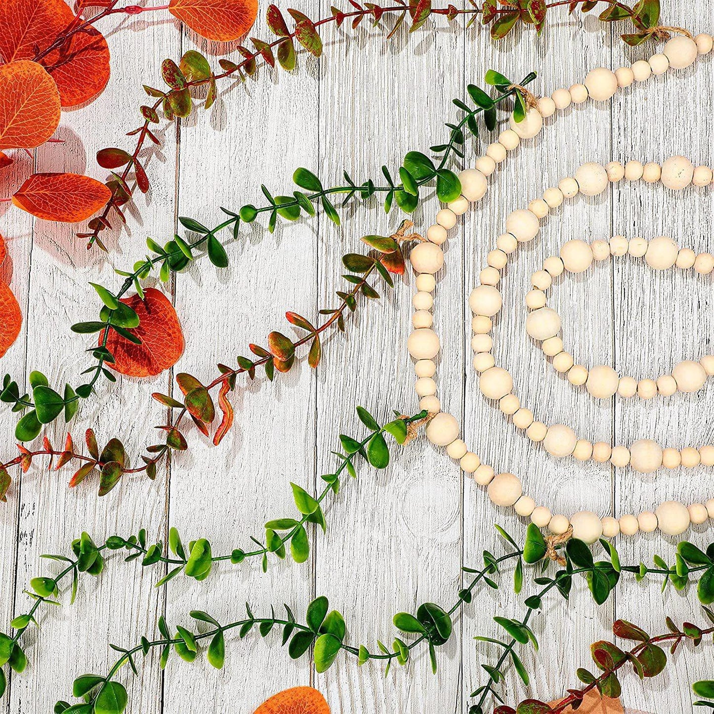 Nordic style decor featuring faux leaves