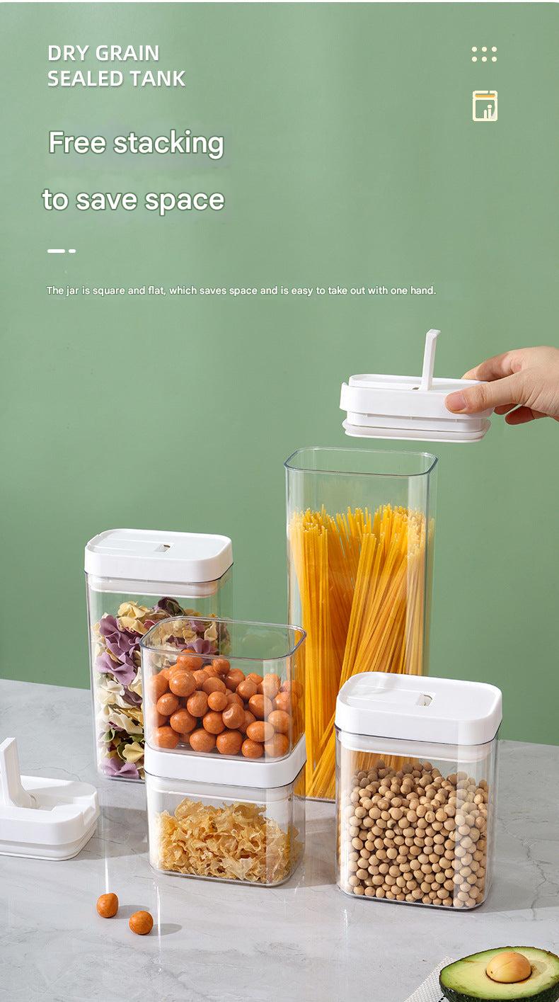 Airtight plastic food storage jar with nuts