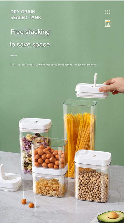 Airtight plastic food storage jar with nuts