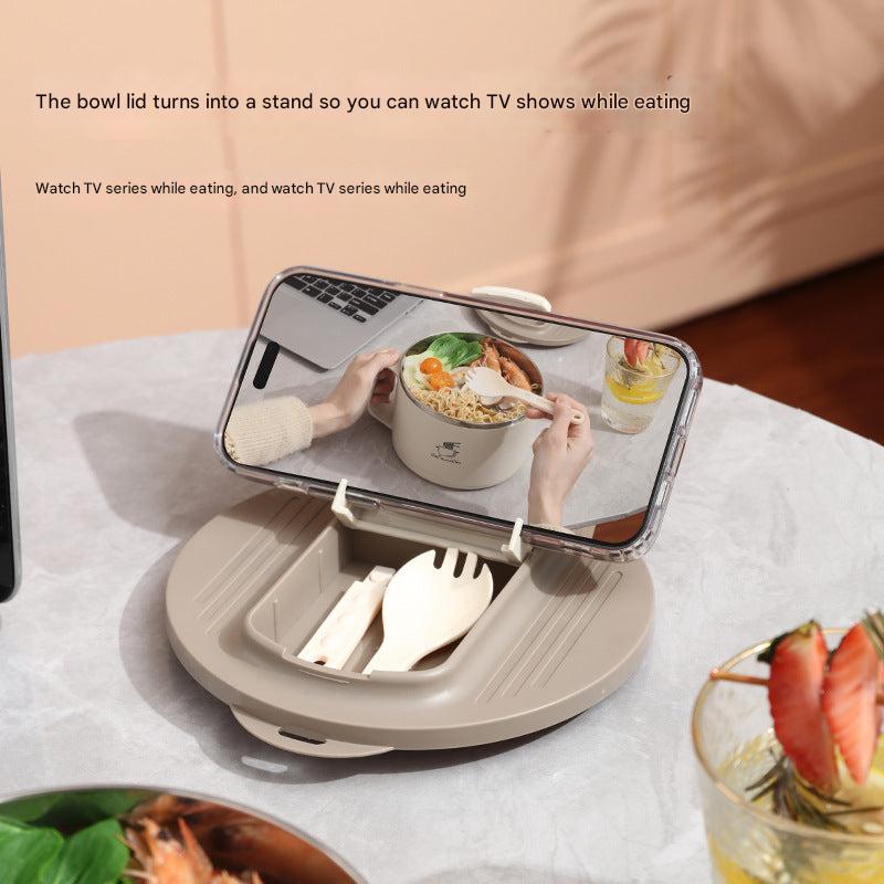 Portable stainless bowl on a kitchen counter