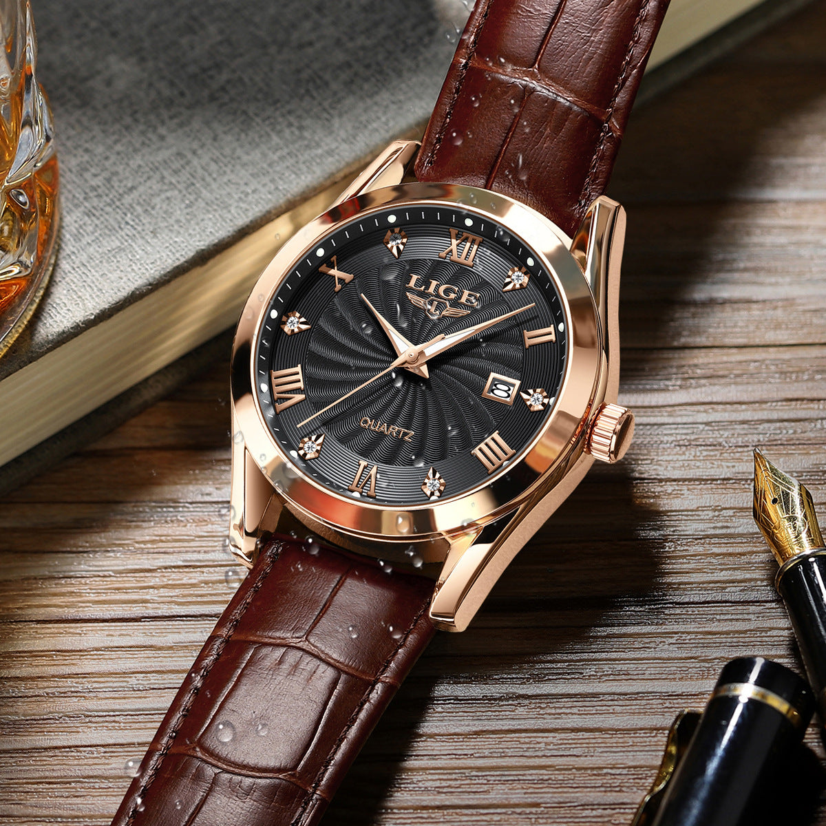 Durable stainless steel watch close-up
