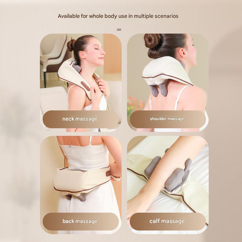 Cordless neck massager with heat therapy