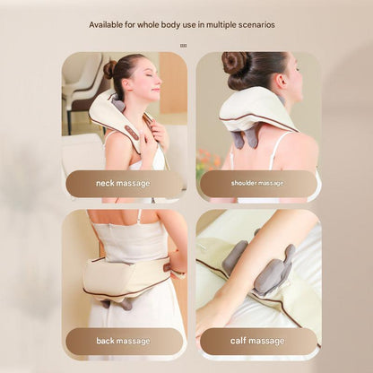 Cordless neck massager with heat therapy