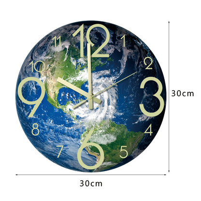 Silent moon phase clock with wooden texture