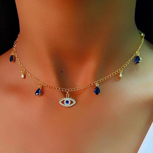 Gold-Plated Evil Eye Necklace Image 3