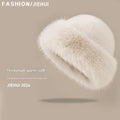 Imitation Fox Fur Mongolian Hat [Beige]