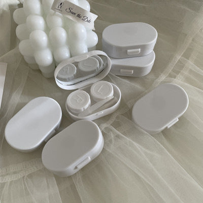 Portable dual compartment contact lens holder - trendy design