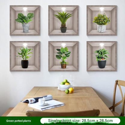 Stylish green plant wall art sticker 4