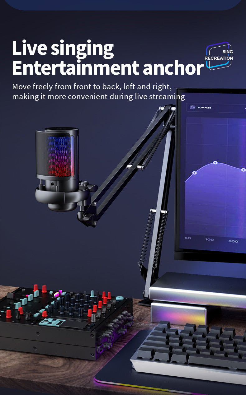 Elegant design of USB microphone in black