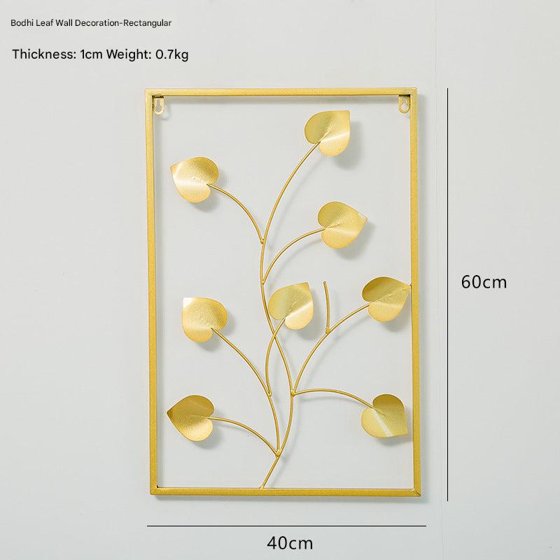 Decorative metal wall art in entryway